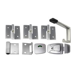 Finista Toilet Partition Door Kit Right Bolt Through Hold Open Satin Chrome