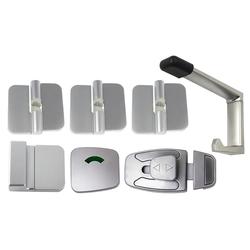 Finista Slide Toilet Partition Door Kit Right Screw On Hold Close Satin Chrome