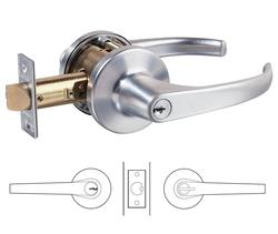Lockwood 930 Deadlatch Lock 70mm Backset w/ Handles Satin Chrome