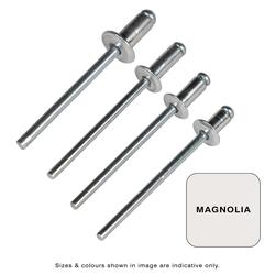 Linca Aluminium/Steel Rivets Dome Head 3.2 x 9.6mm Magnolia - Box of 1,000