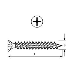 Linca Chipboard Screws CSK UNI Phillips 3.5 x 16mm Zinc - Box of 1,000
