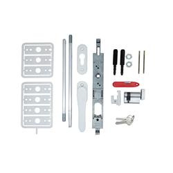 Lockwood Twin Bolt Kit Locking w/ Uno Handle & Rods White