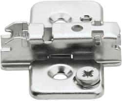 Blum Cruciform Hinge Plate 3mm Screw On Adjustable Cam Nickel Plated