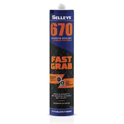 Selleys 670 Fast Grab Silicone Cartridge 290ml Black