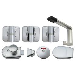 Metlam Antimicrobial Toilet Partition Door Kit Left Hold Open Silver