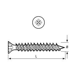 Linca Chipboard Screws CSK UNI 4 in 1 4.5 x 65mm Zinc - Box of 1,000