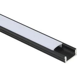 Modar AP1715 LED Surface Mounted Profile 17.4 x 8.2mm x 2m Black w/ Frost Cover