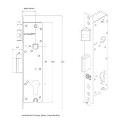 Lockwood Induro 2 Point Lock Kit 30mm Backset Satin Stainless Steel