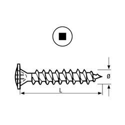 Linca Screws Wafer Head Square 4mm x 30mm Epoxy White - Box of 1,000