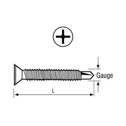 Linca Self Drilling Screws CSK Phillips 4.1 x 25mm Yellow Zinc - Box of 1,000