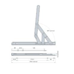 Schlegel Friction Awning Window Stay Pair 254mm Stainless Steel