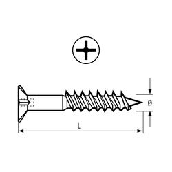 Linca Head Hole Screws CSK NIB Phillips 4.5 x 28mm Zinc - Box of 1,000