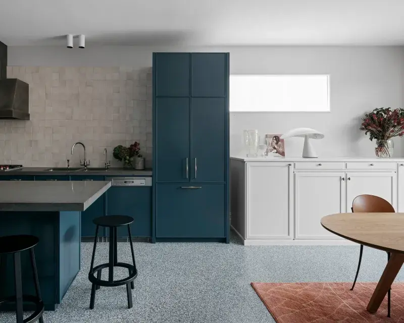 White and navy kitchen
