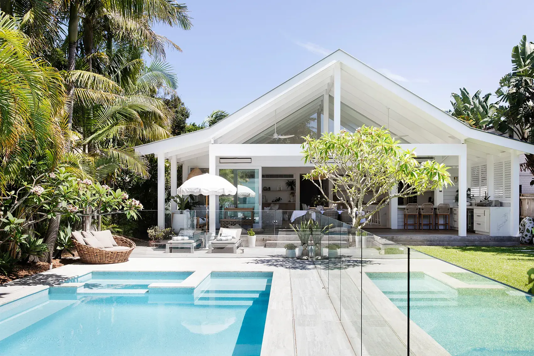 Backyard with rectangle pool