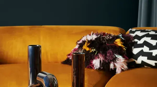 Flourish colours featured in living room. 