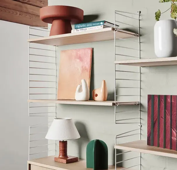 decor and artwork on shelf