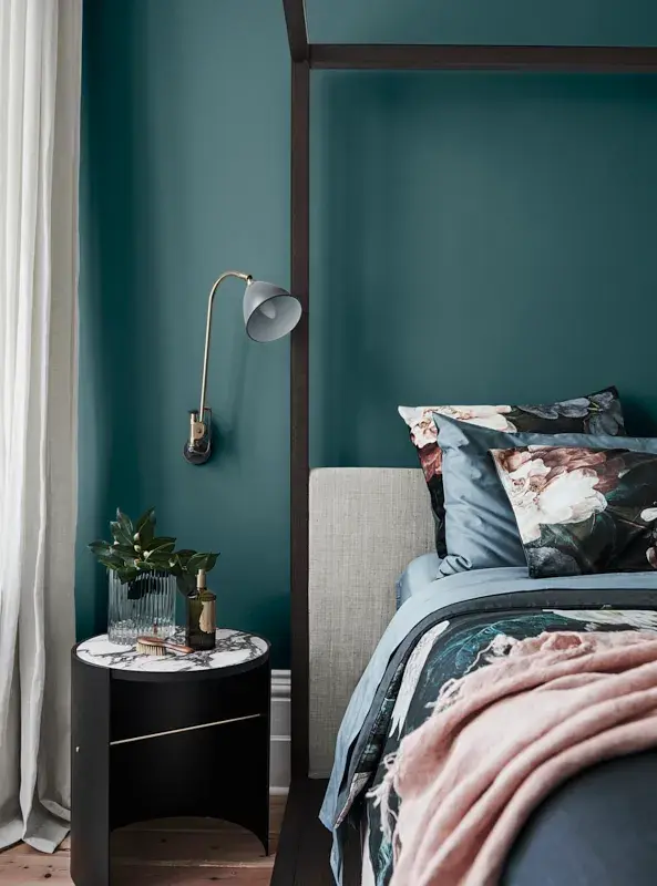Deep aqua wall