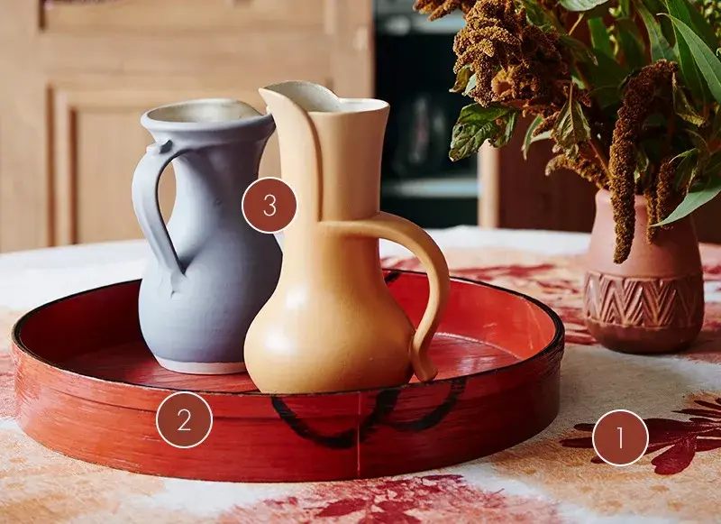 labelled red vases.