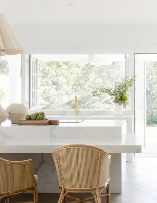 White dining and kitchen