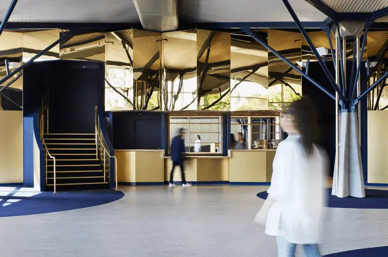 Gold foyer of arts centre in Melbourne